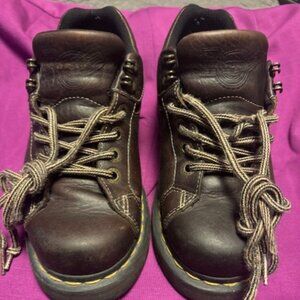 DOC MARTENS 9861 Chunky Chunky Platform Brown Leather Brogues Creepers Sneaker